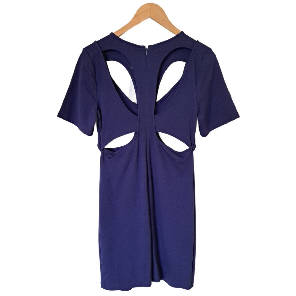 NWT Anthropologie Ponte Cut-Out Mini Dress Size Medium Navy Blue - Picture 10 of 12